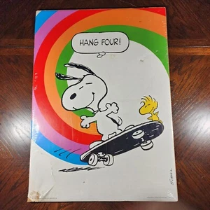 Neu Vintage 1965 Snoopy Woodstock Poster Skateboarding Hallmark 28×20 Schäden lesen - Bild 1 von 9