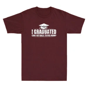 Can I Go Back to Bed 2022 Graduation Funny Saying Vintage Men's T-Shirt Gift Tee - Picture 1 of 8