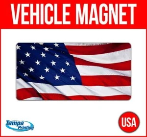 AMERICAN FLAG Heavy Duty Vehicle Magnet Truck Car Sticker Decal Sign USA STATES - Picture 1 of 4