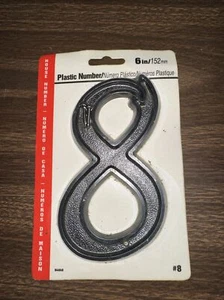6-INCH PLASTIC HOUSE NUMBER - #8 - HILLMAN GROUP INC - 844048 (152MM) W SCREWS - Picture 1 of 2