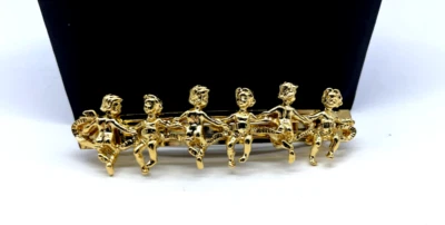 RARE Vintage Kirks Folly Gold Tone Angel Cherub Hair Barrette Made in France - Image 1 of 4