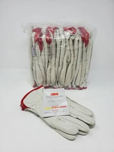3m Thinsulate Insulation Cream Leather Gloves 60G-140G Lot Of 10 Size Small  - Picture 1 of 6
