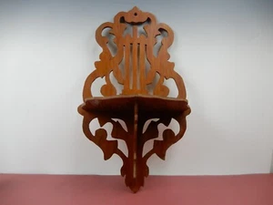 18-3/4" Vintage Ornate Rustic Decorative Wooden Wall-hanging Display Shelf - Picture 1 of 6