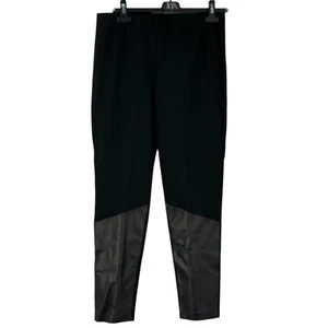 St John Pant Black Pull On Legging Leather High Rise Moto Punk Rock Knit Soft M - Picture 1 of 9