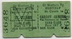 Great Western Railway Ticket St. Clears to Cardiff General