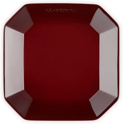 Le Creuset Octagon Square Plate 22cm Rhone Stoneware Microwave Oven Safe JPN New - Image 1 of 4