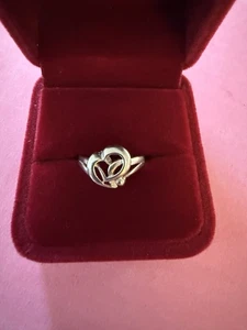 Schöner zierlicher Vintage Ring Sterlingsilber Herz Größe 5 1/4 - Bild 1 von 5