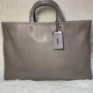 COACH Business Bag Rogue 2Way Shoulder Glovetanned Leather Briefcase Logo Rare - Picture 1 of 18