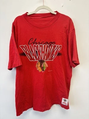 Camisa DE COLECCIÓN Chicago Blackhawks Para Hombres XL Roja NHL Hockey Nutmeg Mills Camiseta Años 90 Foto 1 de 4