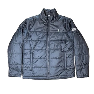 THE NORTH FACE SCHWARZE GEFÜTTERTE DAUNENJACKE MIT DURCHGEHENDEM REISSVERSCHLUSS FÜR HERREN GRÖSSE LARGE L MARKENLOGO - Bild 1 von 6