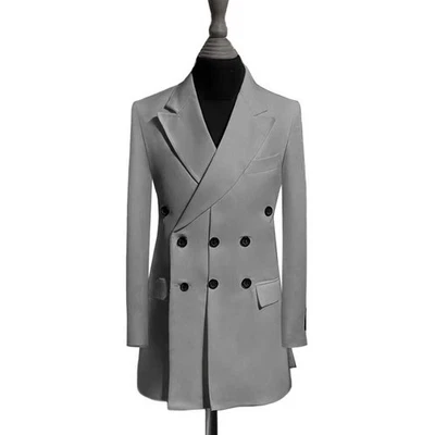 Hombres Blazer Trajes Calce Ajustado Formal Baile de graduación Pico Solapa Esmoquin Chaqueta Novio Chaquetas Foto 1 de 4