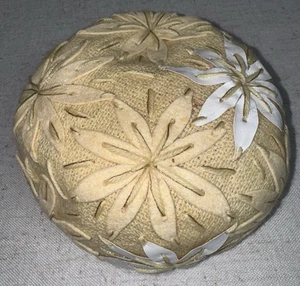 Vintage PillBox Pill Box Hat Flowers Frank Jelleff Amy New York DC Cream Beige - Picture 1 of 10