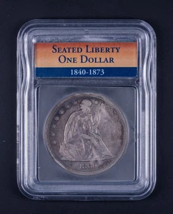 1860-O Seated Liberty Silver Dollar $1 90% US Silver VF WB-GR34 - Picture 1 of 2