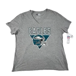 T-shirt Philadelphia Eagles donna 2XL scollo a V grigio erica NFL abbigliamento squadra nuova con etichette - Foto 1 di 11