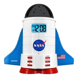 NASA Space Shuttle Night Light Alarm Clock – Wings and Booster Lights Up – Sp... - Picture 1 of 8