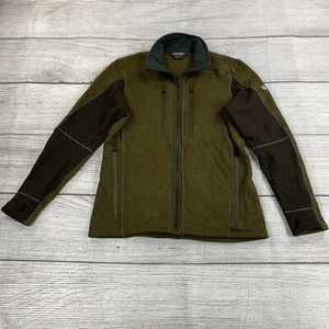 KUHL Interceptr Fleece Jacket Men Size Medium Mock Neck Full Zip Jacket GRN/BRWN - Picture 1 of 11