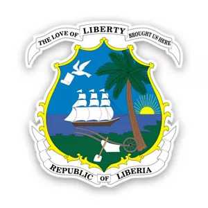 Calcomanía de escudo de armas liberiano - resistente a la intemperie - bandera de liberia lbr lr autenticidad - Imagen 1 de 4