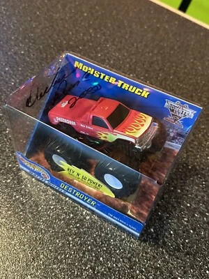 Signed Hot Wheels Monster Jam 1:43 Rev N Go Truck Destroyer Autographed 2000 - Image 1 of 4