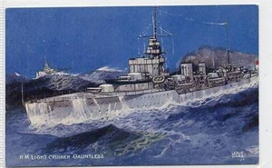 (w10q3-181) H.M. Light Cruiser, "DAUNTLESS", c1940 Unused VG-EX - Picture 1 of 1
