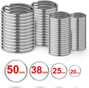 Small - Large π Silver Metal Split Rings Keyring Jump Hoop Loop Key Keys Ringπ - Picture 1 of 7