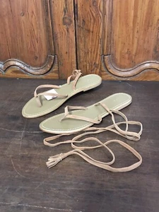 Anthropologie Pilcro braune Damen-Gladiator-Riemensandalen zum Binden US 10 - Bild 1 von 6
