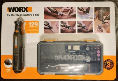 WORX WX106L 8V CORDLESS ROTARY TOOL USB TYPE-C+129 PC. ACCESSORY KIT New - Image 1 of 3