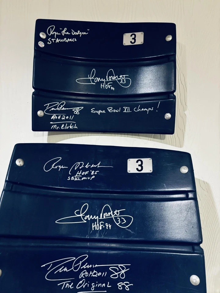 Triplets Autographed Texas Stadium Seatback Dallas Cowboys  - Image 1 of 1
