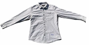 Pink Dolphin Long Sleeve Button Down Gray '+' Print Mens Size Large - Picture 1 of 8