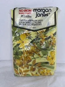 Morgan Jones Pillow Cases Standard Yellow Floral Luxury Muslin Vintage USA 2PK - Picture 1 of 6