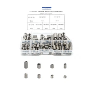 110pcs A2 Stainless Steel Wire Thread Insert Screws Sleeve 3D 2.5D 3D 1.0mm 2D - Picture 1 of 2