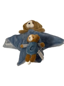 Carters Blue Puppy Dog Baby Lovey & Matching Rattle, Security Blanket NWOT - Picture 1 of 6