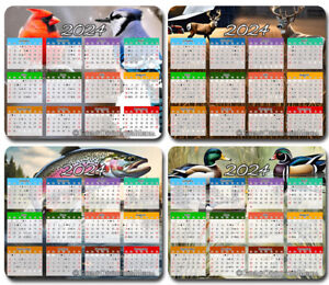 2024 Calendar Mouse Pad / PC Mousepad ~ Birds Ducks Fishing Hunting Outdoor GIFT