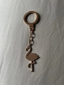 Kate Spade rose tone keychain fob flamingo new RARE - Picture 1 of 8