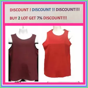 GIRLS TANK TOPS 4 PACK PLAIN WHITE RED BURG BLACK S(3/4T)M(5/6T)L(7/8T)XL(10/12) - Picture 1 of 17