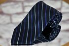 Brooks Brothers Makers Men's Blue Striped Woven Silk Necktie 58 x 3.5 in.