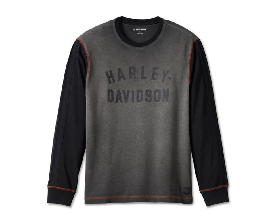 Harley-Davidson Men's Iron Bond Long Sleeve Colorblocked T-Shirt 99003-23VM 4XL