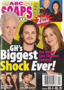 ABC Soaps In Depth July 20, 2015 JONATHAN JACKSON-REBECCA HERBST-DANIEL GODDARD - Picture 1 of 1