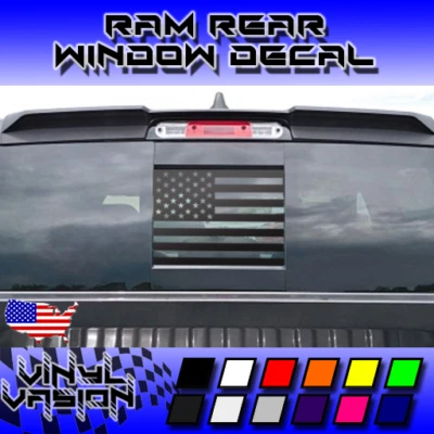 Rear Sliding Window American Flag Decal For Dodge Ram 2019-2023 1500 2500 3500 Foto 1 de 3