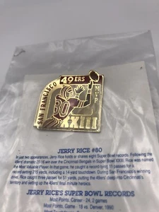 Unocal 76 Jerry Rice 49ers Super Bowl XXIII MVP Pin San Francisco - Picture 1 of 2