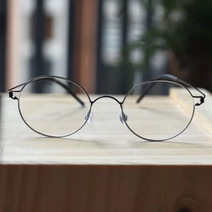 New Titanium eyeglasses japan men round black glasses frame free shipping - Picture 1 of 6