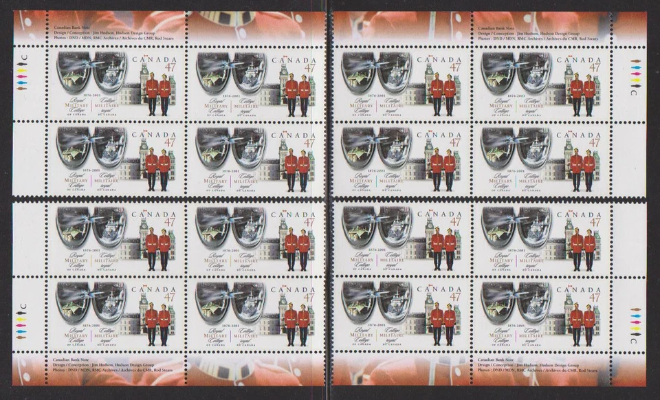 2001 Canada SC# 1906 - Royal Military College - Plate Blocks of 4 M-NH # 3494 - Image 1 of 1