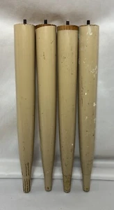 Vintage Mid Century Modern Tapered Wood Table Legs Set of 4 Painted Peg Legs - Picture 1 of 7
