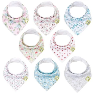 KeaBabies 8 Pack of Organic Cotton Bandana Bibs, Flourish NEW - Picture 1 of 1