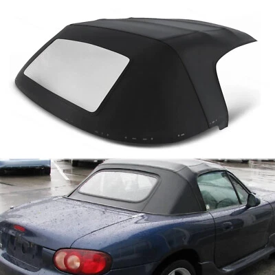 For Mazda Miata 1990-2005 Soft Top Convertible Window Black & Clear Cabrio - Image 1 of 4