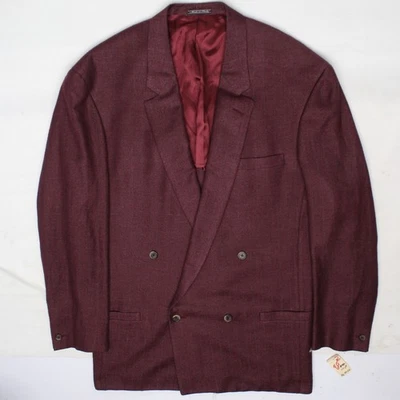 Nuevo con etiquetas Abrigo Deportivo Gianni Versace De Colección Para Hombres 42L Granate Lana Mezcla Cachemira Chaqueta Foto 1 de 4