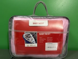 BABY NEST Lounger Pillow NEW Pink w/ Watermelon Portable Travel 100% Cotton - Picture 1 of 8