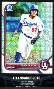 Wilman Diaz 2022 Bowman Chrome Silver Mojo Los Angeles Dodgers #BCP-135 - Picture 1 of 2