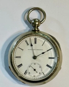 Elgin Key Wind Pocket Watch Model 1 Grade 97 Size 18s 7 jewels Silveroid Case - Picture 1 of 6