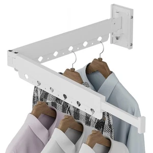 Clothes Drying Rack, Retractable and Foldable Laundry Drying Rack Wall Mount ... - Picture 1 of 7