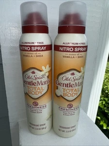 Old Spice GentleMans Total Body Vanilla + Shea Aluminum Free Deodorant Spray 2Pk - Picture 1 of 2